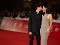 Antonio Banno and Romana Maggiora Vergano attend the ''Vita Da Carlo Terza Stagione'' red carpet during the 19th Rome Film Festival at Audit...