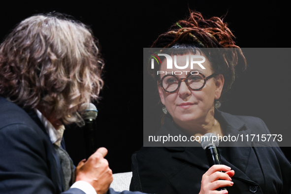 Olga Tokarczuk during thee meeting at the Conrad Festival in Krakow, Poland on October 28, 2024. 