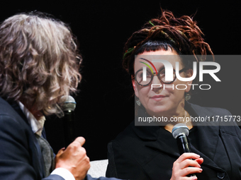 Olga Tokarczuk during thee meeting at the Conrad Festival in Krakow, Poland on October 28, 2024. (