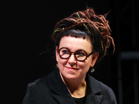 Olga Tokarczuk during thee meeting at the Conrad Festival in Krakow, Poland on October 28, 2024. (