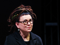 Olga Tokarczuk during thee meeting at the Conrad Festival in Krakow, Poland on October 28, 2024. (