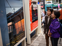 Artist Kwon Eun-bi introduces her work at the opening ceremony of the new 10.29 Path of Remembrance and Safety billboards in the Itaewon tra...