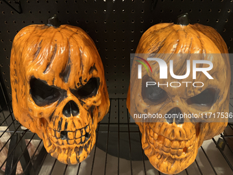 Halloween decorations are displayed at a shop in preparation for Halloween in Toronto, Ontario, Canada, on September 27, 2024. (