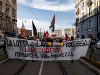 A demonstration takes place in Naples, Italy, outside the Poggioreale prison, where unemployed and working people gather to protest against...