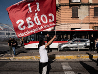 A demonstration takes place in Naples, Italy, outside the Poggioreale prison, where unemployed and working people gather to protest against...