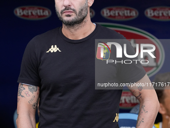 Alberto Gilardino head coach of Genoa CFC looks on during the Serie A Enilive match between SS Lazio and Genoa CF at Stadio Olimpico on Octo...