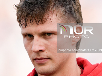 Morten Frendrup of Genoa CFC looks on during the Serie A Enilive match between SS Lazio and Genoa CF at Stadio Olimpico on October 27, 2024...