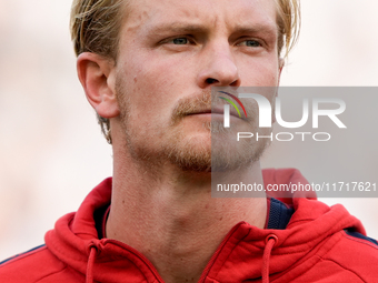 Morten Thorsby of Genoa CFC looks on during the Serie A Enilive match between SS Lazio and Genoa CF at Stadio Olimpico on October 27, 2024 i...