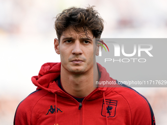 Alessandro Zanoli of Genoa CFC looks on during the Serie A Enilive match between SS Lazio and Genoa CF at Stadio Olimpico on October 27, 202...