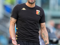 Alberto Gilardino head coach of Genoa CFC yells during the Serie A Enilive match between SS Lazio and Genoa CF at Stadio Olimpico on October...