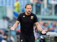 Alberto Gilardino head coach of Genoa CFC gestures during the Serie A Enilive match between SS Lazio and Genoa CF at Stadio Olimpico on Octo...