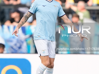 Nicolo' Rovella of SS Lazio during the Serie A Enilive match between SS Lazio and Genoa CF at Stadio Olimpico on October 27, 2024 in Rome, I...