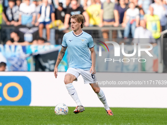 Nicolo' Rovella of SS Lazio during the Serie A Enilive match between SS Lazio and Genoa CF at Stadio Olimpico on October 27, 2024 in Rome, I...