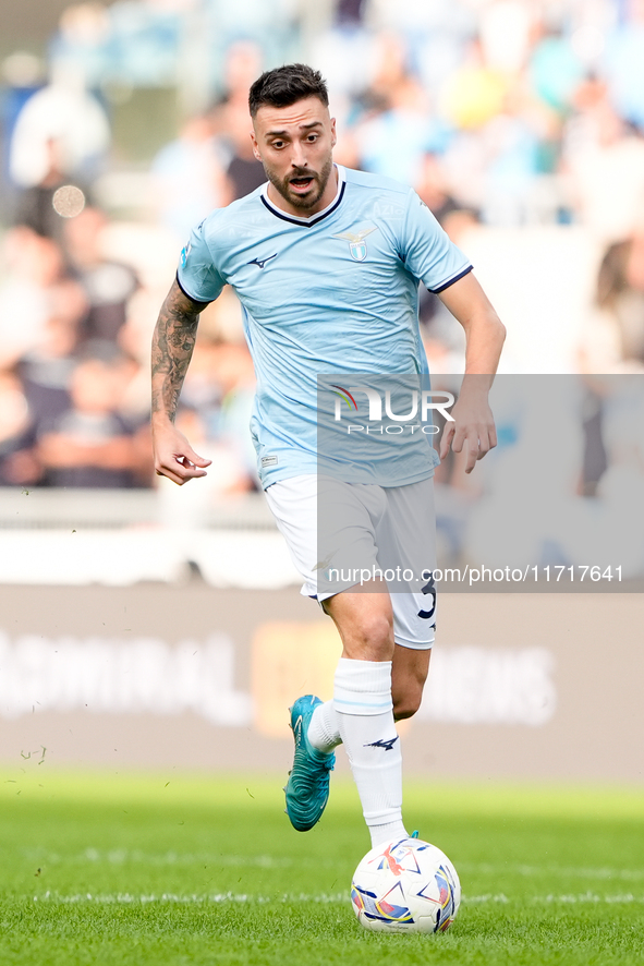 Mario Gila of SS Lazio during the Serie A Enilive match between SS Lazio and Genoa CF at Stadio Olimpico on October 27, 2024 in Rome, Italy....