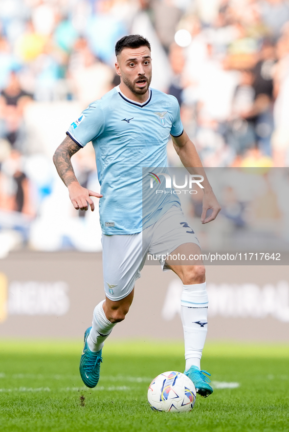 Mario Gila of SS Lazio during the Serie A Enilive match between SS Lazio and Genoa CF at Stadio Olimpico on October 27, 2024 in Rome, Italy....