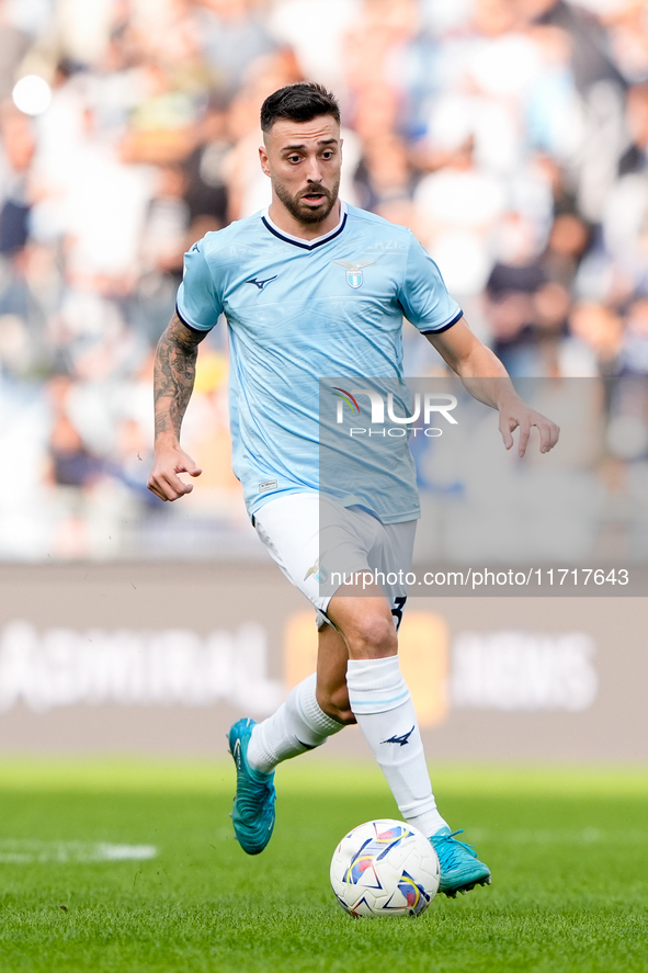 Mario Gila of SS Lazio during the Serie A Enilive match between SS Lazio and Genoa CF at Stadio Olimpico on October 27, 2024 in Rome, Italy....