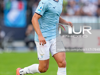 Gustav Isaksen of SS Lazio during the Serie A Enilive match between SS Lazio and Genoa CF at Stadio Olimpico on October 27, 2024 in Rome, It...