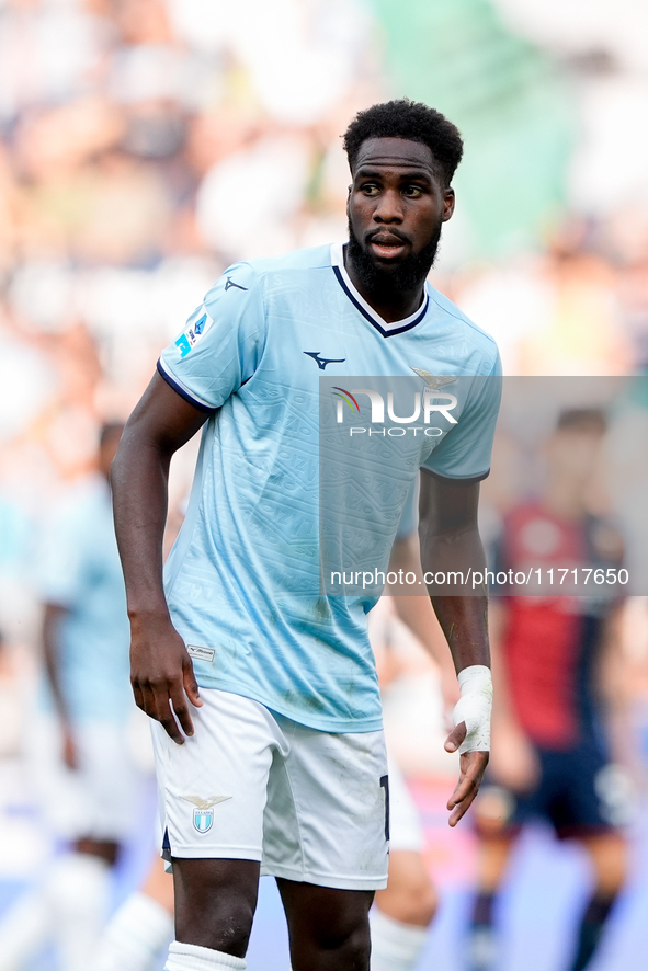 Boulaye Dia of SS Lazio looks on during the Serie A Enilive match between SS Lazio and Genoa CF at Stadio Olimpico on October 27, 2024 in Ro...