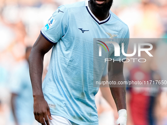 Boulaye Dia of SS Lazio looks on during the Serie A Enilive match between SS Lazio and Genoa CF at Stadio Olimpico on October 27, 2024 in Ro...