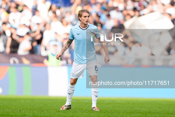 Nicolo' Rovella of SS Lazio during the Serie A Enilive match between SS Lazio and Genoa CF at Stadio Olimpico on October 27, 2024 in Rome, I...