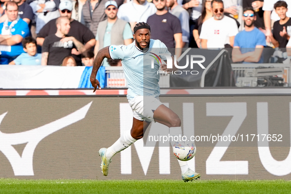 Nuno Tavares of SS Lazio during the Serie A Enilive match between SS Lazio and Genoa CF at Stadio Olimpico on October 27, 2024 in Rome, Ital...