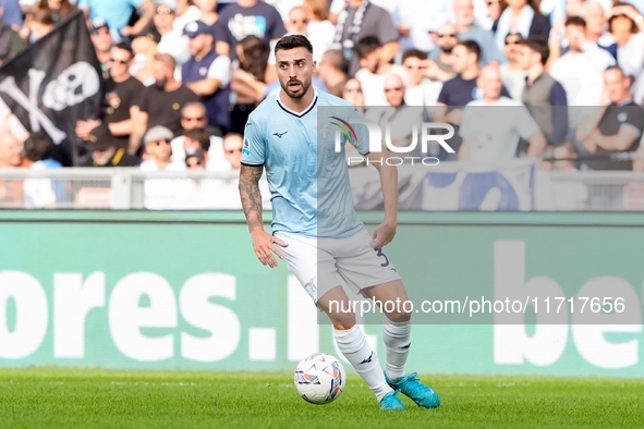 Mario Gila of SS Lazio during the Serie A Enilive match between SS Lazio and Genoa CF at Stadio Olimpico on October 27, 2024 in Rome, Italy....