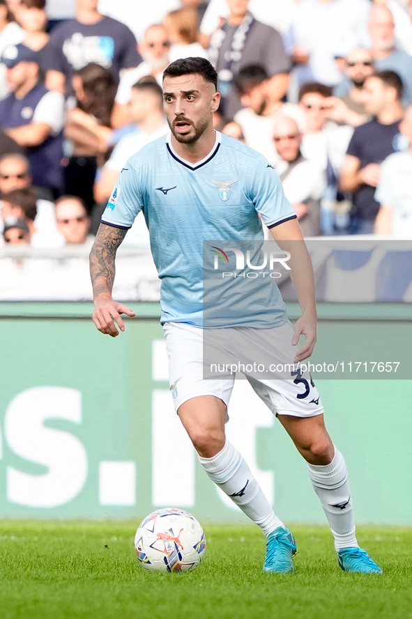 Mario Gila of SS Lazio during the Serie A Enilive match between SS Lazio and Genoa CF at Stadio Olimpico on October 27, 2024 in Rome, Italy....