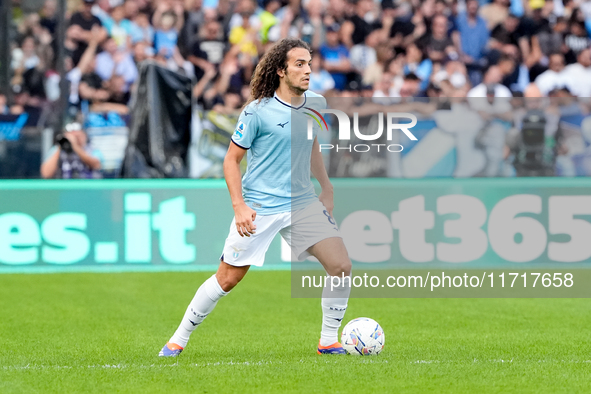 Matteo Guendouzi of SS Lazio during the Serie A Enilive match between SS Lazio and Genoa CF at Stadio Olimpico on October 27, 2024 in Rome,...