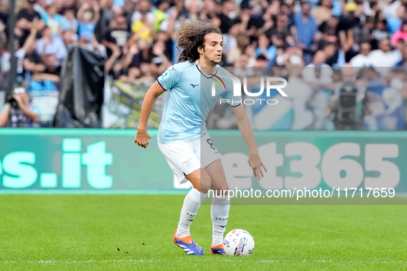 Matteo Guendouzi of SS Lazio during the Serie A Enilive match between SS Lazio and Genoa CF at Stadio Olimpico on October 27, 2024 in Rome,...