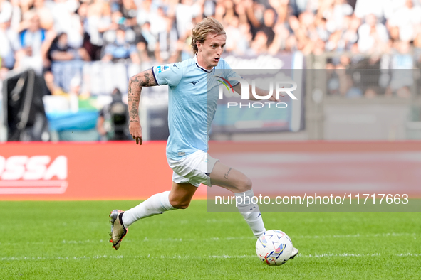 Nicolo' Rovella of SS Lazio during the Serie A Enilive match between SS Lazio and Genoa CF at Stadio Olimpico on October 27, 2024 in Rome, I...