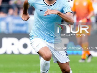 Matteo Guendouzi of SS Lazio during the Serie A Enilive match between SS Lazio and Genoa CF at Stadio Olimpico on October 27, 2024 in Rome,...