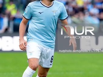 Matteo Guendouzi of SS Lazio during the Serie A Enilive match between SS Lazio and Genoa CF at Stadio Olimpico on October 27, 2024 in Rome,...