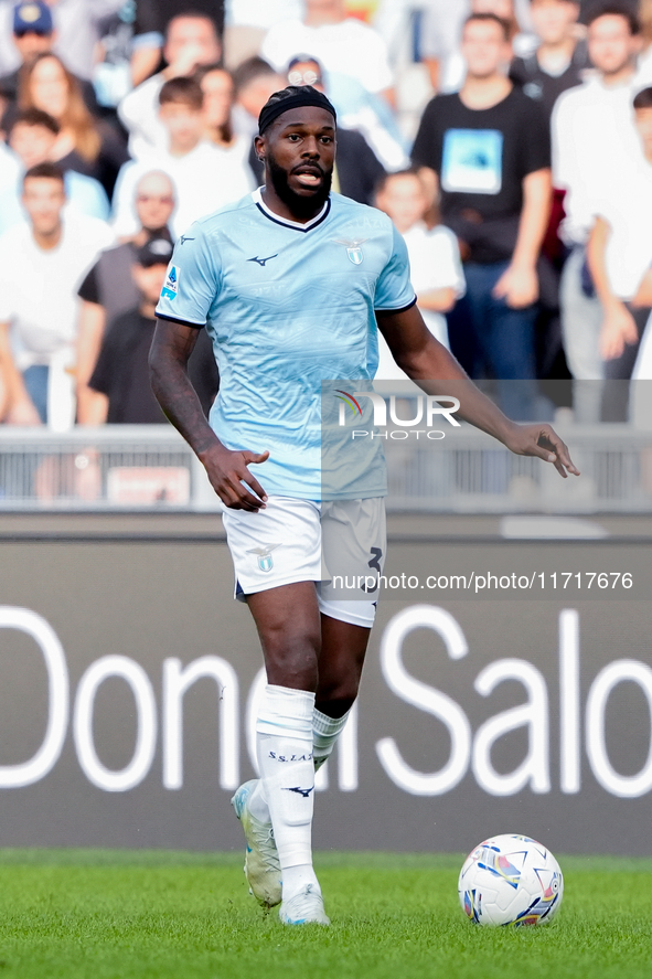 Nuno Tavares of SS Lazio during the Serie A Enilive match between SS Lazio and Genoa CF at Stadio Olimpico on October 27, 2024 in Rome, Ital...