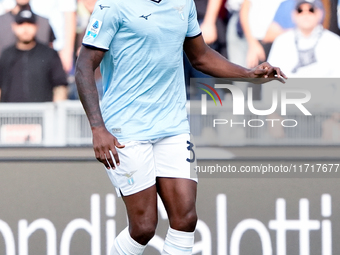 Nuno Tavares of SS Lazio during the Serie A Enilive match between SS Lazio and Genoa CF at Stadio Olimpico on October 27, 2024 in Rome, Ital...