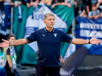 Marco Baroni head coach of SS Lazio gestures during the Serie A Enilive match between SS Lazio and Genoa CF at Stadio Olimpico on October 27...