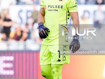 Nicola Leali of Genoa CFC during the Serie A Enilive match between SS Lazio and Genoa CF at Stadio Olimpico on October 27, 2024 in Rome, Ita...