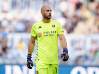 Nicola Leali of Genoa CFC looks on during the Serie A Enilive match between SS Lazio and Genoa CF at Stadio Olimpico on October 27, 2024 in...