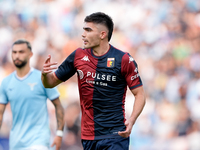 Johan Vasquez of Genoa CFC gestures during the Serie A Enilive match between SS Lazio and Genoa CF at Stadio Olimpico on October 27, 2024 in...