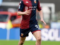 Morten Frendrup of Genoa CFC during the Serie A Enilive match between SS Lazio and Genoa CF at Stadio Olimpico on October 27, 2024 in Rome,...