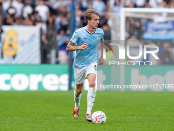 Nicolo' Rovella of SS Lazio during the Serie A Enilive match between SS Lazio and Genoa CF at Stadio Olimpico on October 27, 2024 in Rome, I...