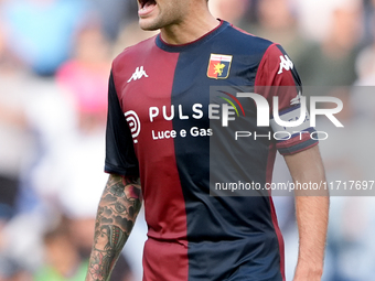 Alessandro Vogliacco of Genoa CFC during the Serie A Enilive match between SS Lazio and Genoa CF at Stadio Olimpico on October 27, 2024 in R...