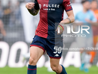 Alessandro Zanoli of Genoa CFC during the Serie A Enilive match between SS Lazio and Genoa CF at Stadio Olimpico on October 27, 2024 in Rome...