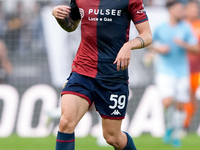 Alessandro Zanoli of Genoa CFC during the Serie A Enilive match between SS Lazio and Genoa CF at Stadio Olimpico on October 27, 2024 in Rome...