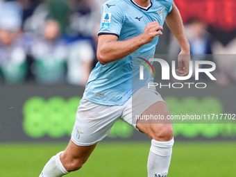 Gustav Isaksen of SS Lazio during the Serie A Enilive match between SS Lazio and Genoa CF at Stadio Olimpico on October 27, 2024 in Rome, It...