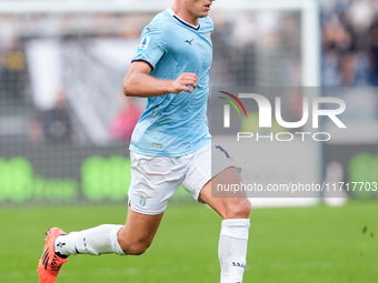 Gustav Isaksen of SS Lazio during the Serie A Enilive match between SS Lazio and Genoa CF at Stadio Olimpico on October 27, 2024 in Rome, It...