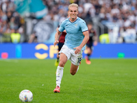 Gustav Isaksen of SS Lazio during the Serie A Enilive match between SS Lazio and Genoa CF at Stadio Olimpico on October 27, 2024 in Rome, It...