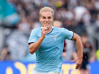 Gustav Isaksen of SS Lazio during the Serie A Enilive match between SS Lazio and Genoa CF at Stadio Olimpico on October 27, 2024 in Rome, It...