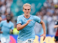 Gustav Isaksen of SS Lazio during the Serie A Enilive match between SS Lazio and Genoa CF at Stadio Olimpico on October 27, 2024 in Rome, It...