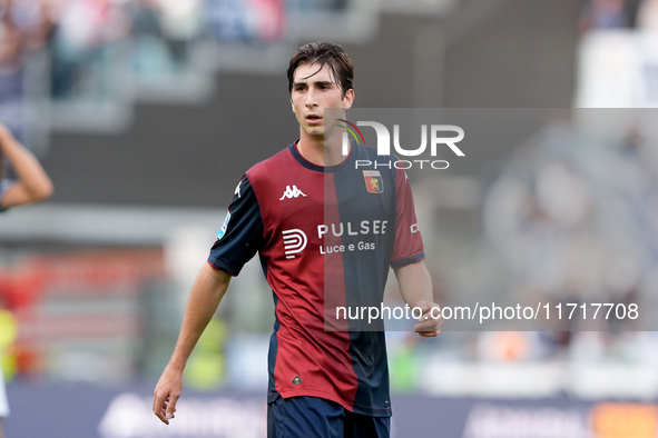 Fabio Miretti of Genoa CFC looks on during the Serie A Enilive match between SS Lazio and Genoa CF at Stadio Olimpico on October 27, 2024 in...