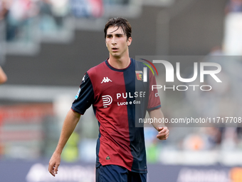 Fabio Miretti of Genoa CFC looks on during the Serie A Enilive match between SS Lazio and Genoa CF at Stadio Olimpico on October 27, 2024 in...